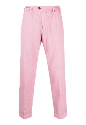 PT Torino linen-cotton relaxed trousers - Rosa