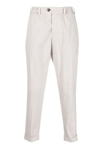 PT Torino linen-cotton relaxed trousers - Toni neutri