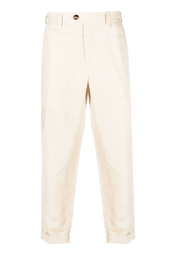 PT Torino cropped straight-leg trousers - Toni neutri