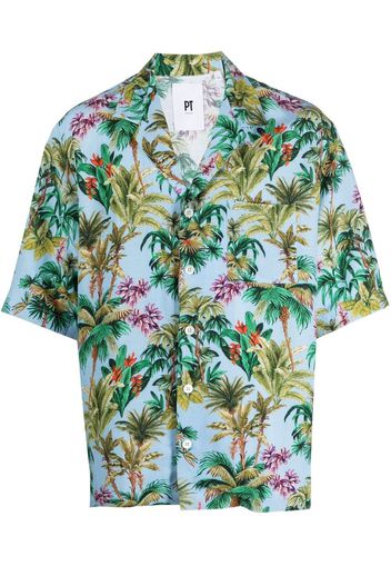 PT Torino Hawaiian print short-sleeve shirt - Blu