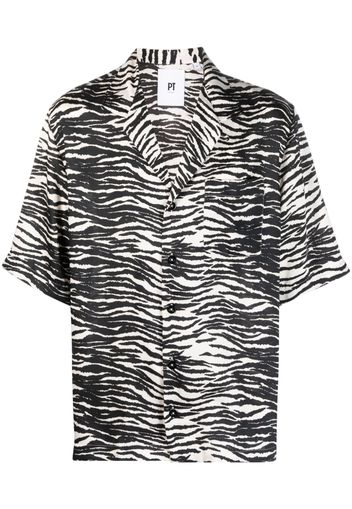 PT Torino zebra-print bowling shirt - Nero
