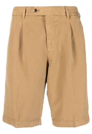 PT Torino pleat-detail lyocell blend shorts - Marrone