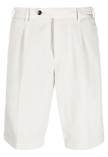 PT Torino off-centre button linen shorts - Toni neutri