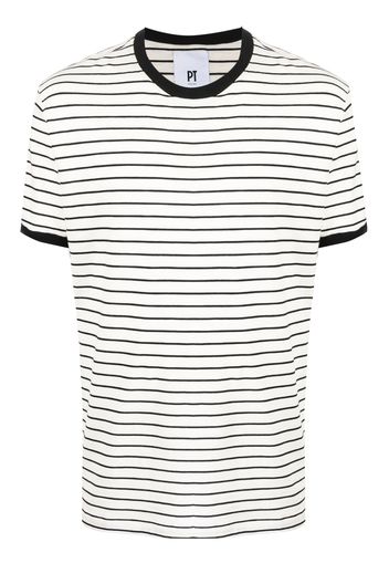 PT Torino stripe-print short-sleeved T-shirt - Toni neutri