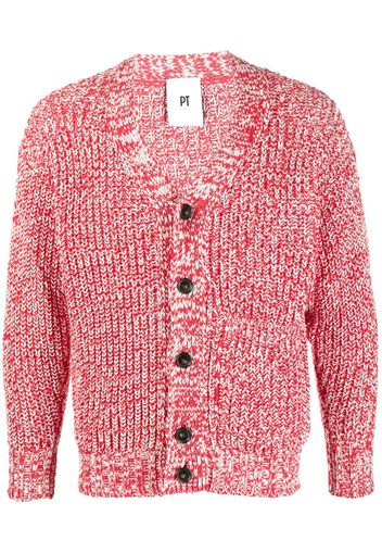 PT Torino chunky-knit cotton cardigan - Rosso