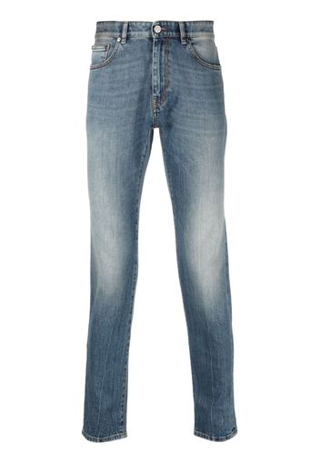 PT Torino logo-patch straight leg jeans - Blu