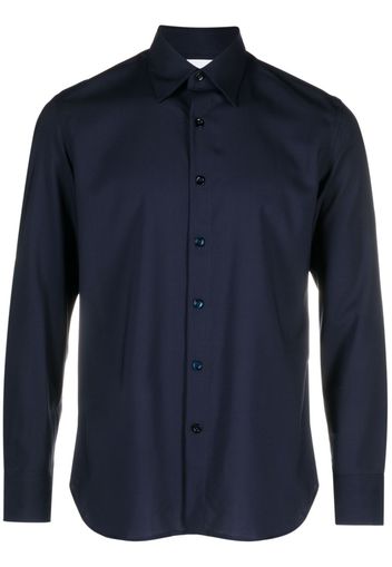 PT Torino straight-point collar wool shirt - Blu