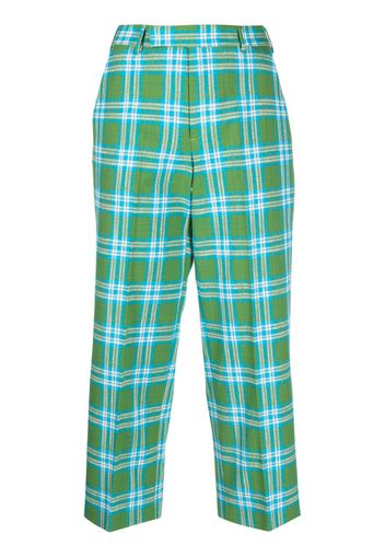 PT Torino check-pattern cropped trousers - Blu