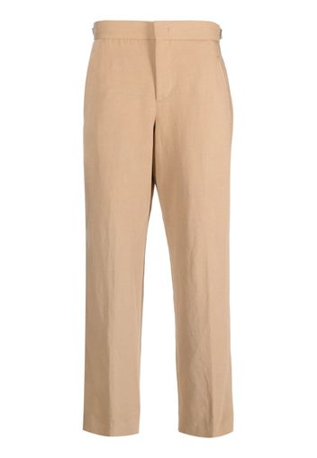 PT Torino straight-leg linen-cotton blend trousers - Toni neutri