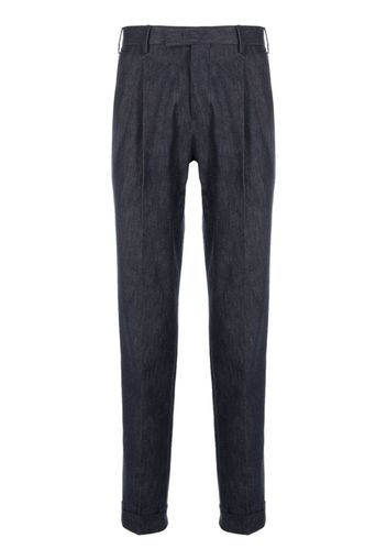 PT Torino pleat-detail denim tailored trousers - Blu