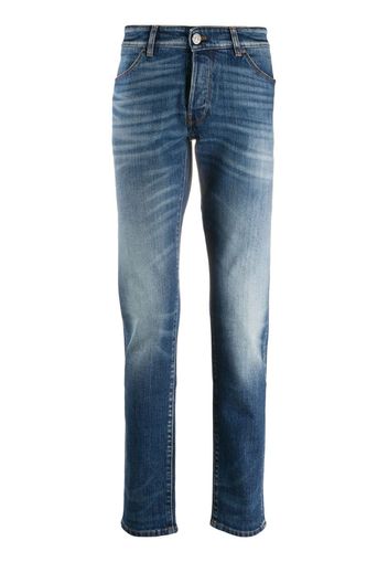 stonewashed slim-fit jeans