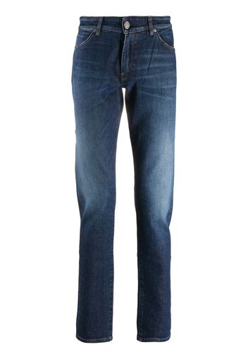 stonewashed straight-leg jeans