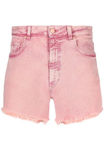 Pt05 Shorts denim a vita alta - Rosa