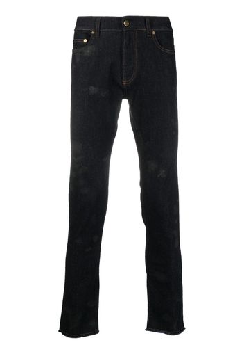 Pt05 slim-fit raw cut-hem jeans - Blu