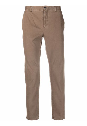 Pt05 cotton-twill slim-cut trousers - Marrone