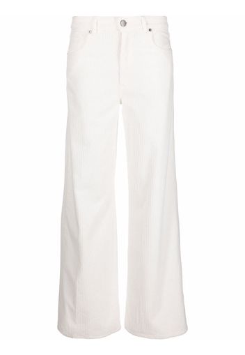 Pt05 logo-patch wide-leg trousers - Bianco