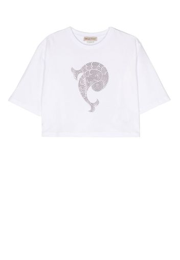 PUCCI Junior gem-embellished short-sleeved T-shirt - Bianco