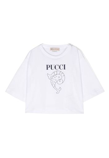 PUCCI Junior logo-print short-sleeved T-shirt - Bianco