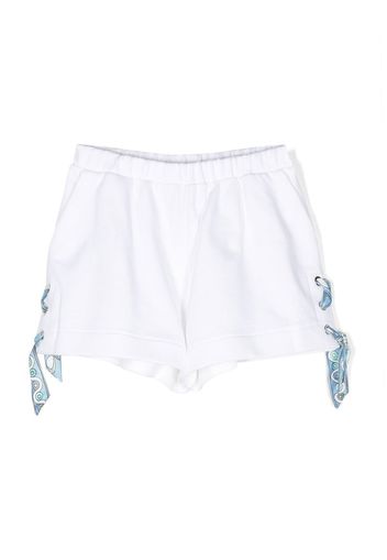 PUCCI Junior lace-up detail cotton shorts - Bianco