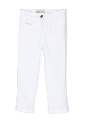 PUCCI Junior logo-patch casual trousers - Bianco