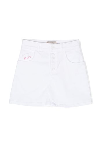 PUCCI Junior embroidered-detail mini shorts - Bianco