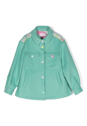 PUCCI Junior abstract-print detail shirt jacket - Verde