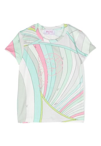 PUCCI Junior kaleidoscopic-print crew-neck T-shirt - Verde