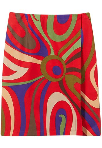 PUCCI floral-print pencil skirt - Rosso