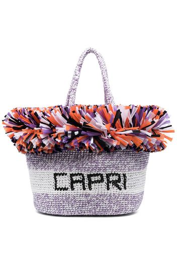 PUCCI fringed woven tote bag - Viola