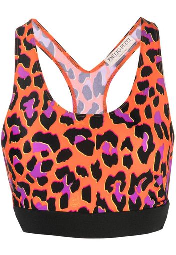 PUCCI leopard-print sports bra - Arancione