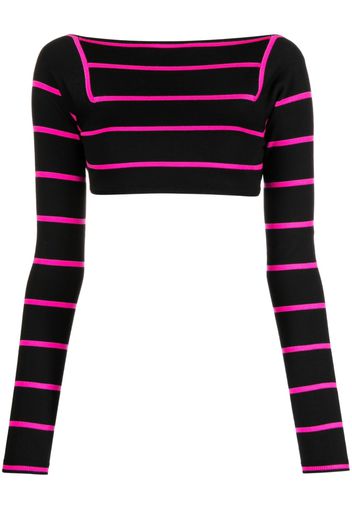 PUCCI stripe-jacquard wool cropped top - Nero