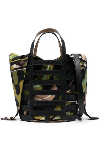 PUCCI Lido Fiamme-print bucket bag - Nero