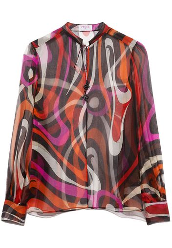 PUCCI wave-print silk blouse - Nero