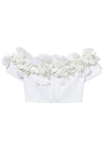 PUCCI flower-detailing cropped top - Bianco