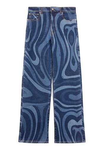 PUCCI abstract-print wide-leg jeans - Blu