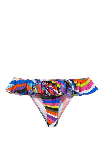 PUCCI wave-print ruffled bikini bottoms - Multicolore