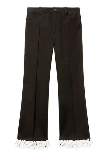 PUCCI floral-appliqué cropped trousers - Nero