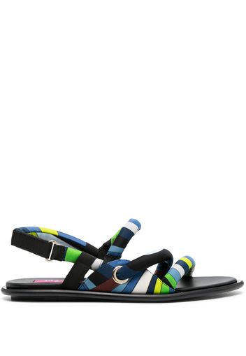 PUCCI Marmo-print flat sandals - Blu