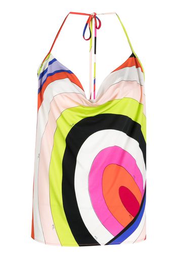 PUCCI abstract-print cowl-neck blouse - Arancione