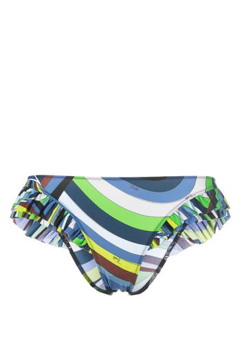 PUCCI graphic-print ruffled bikini bottoms - Blu