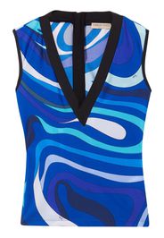 PUCCI abstract-print V-neck vest - Blu