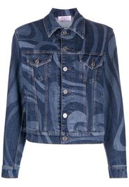 PUCCI swirl print denim jacket - Blu