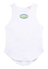 PUCCI logo-patch cotton top - Bianco