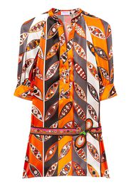 PUCCI Girandole-print shirt minidress - Arancione