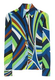 PUCCI wave-print long-sleeve shirt - Blu