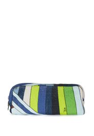 PUCCI stripe-print textured make up bag - Verde