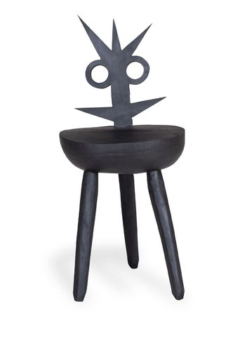 Pulpo "Lumpy, Little Monster" wood stool - Black