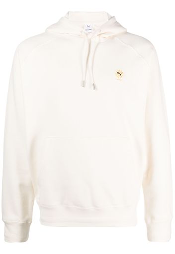 PUMA slogan-print drawstring hoodie - Toni neutri