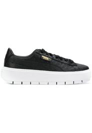 Sneakers platform effetto struzzo