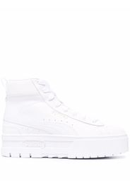 PUMA logo-print chunky high-top leather sneakers - Bianco